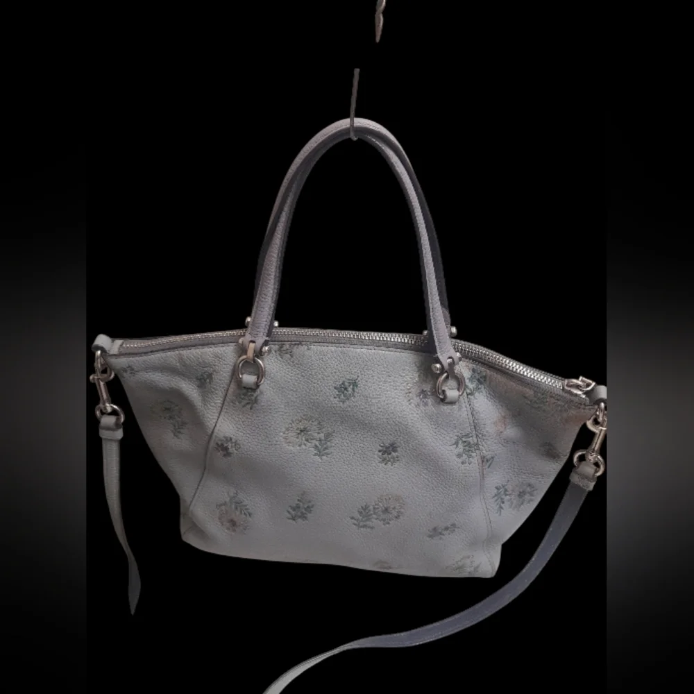 Coach Floral Meadow Print Blue Crossbody Hand Bag Y2K - Picture 2 of 12
